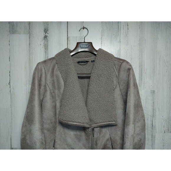 H by Halston Faux Suede Asymmetrical Moto Jacket  Sz 22W - Picture 3 of 6